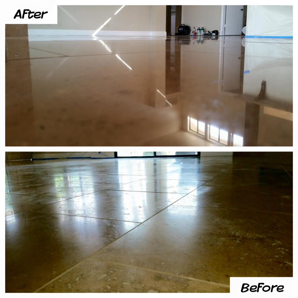 Travertine floor restoration